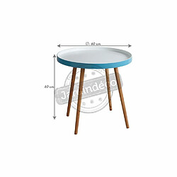 Aubry Gaspard Table d'appoint en bois et MDF laqué bleu.