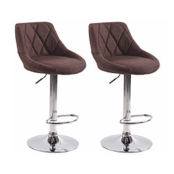 Non Lot de 2 tabourets de bar Lazio tissu C