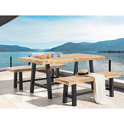 Beliani Table de jardin 170 x 80 cm Bois Noir SCANIA