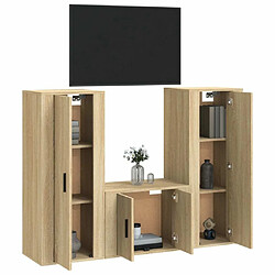 Avis Maison Chic Ensemble de meubles TV 3 pcs pour salon - Chêne sonoma Bois d'ingénierie -MN72316