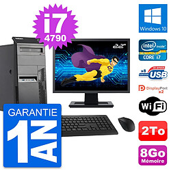 PC Tour Lenovo M83 Ecran 22" Core i7-4790 RAM 8Go Disque Dur 2To Windows 10 Wifi 