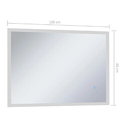 vidaXL Miroir mural à LED de salle de bain et capteur tactile 100x60cm pas cher