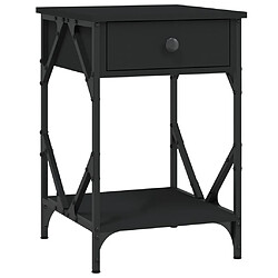 vidaXL Table de chevet noir 40x42x60 cm bois d’ingénierie