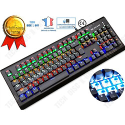 Tech Discount TD® clavier gamers mecanique rgb pas cher ps4 qwerty gaming avec fil lumineux retro USB vintage ordinateur portable windows mac vist