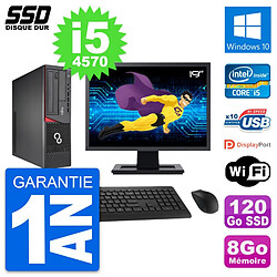 PC Fujitsu E720 E85+ DT Ecran 19" Core i5-4570 RAM 8Go SSD 120Go Windows 10 Wifi · Occasion 