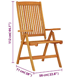 vidaXL Chaises de jardin pliables lot de 2 Bois d'eucalyptus massif pas cher