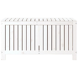 Avis Helloshop26 Coffre boîte meuble de jardin rangement 115 x 49 x 60 cm bois de pin blanc 02_0013069