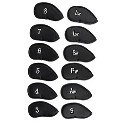 Set de 12pcs Couvercle Étui Protection de Tête de Club de Golf Avec Étiquette de Numéro Couvercle de tête de fer club golf