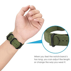 Acheter Wewoo Bracelet pour montre connectée Samsung Galaxy Watch Active 20 mm S3 à trois anneaux en nylon vert armée