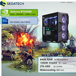 Sedatech PC Gamer Pro • Intel i9-13900KF • RTX4090 • 64 Go DDR5 • 2To SSD M.2 • sans OS