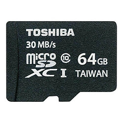 TOSHIBA Carte mémoire MicroSDXC PRO 64Go Class10 avec adaptateur