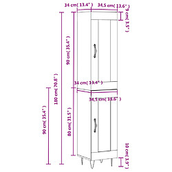 Acheter vidaXL Buffet haut Chêne marron 34,5x34x180 cm Bois d'ingénierie