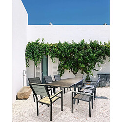 Toilinux Table de jardin extensible en aluminium avec plateau composite Byron de 4 à 8 personnes - Gris Anthracite