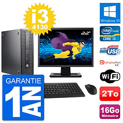 PC HP 600 G1 SFF Ecran 22" Intel i3-4130 RAM 16Go Disque Dur 2To Windows 10 Wifi · Occasion 