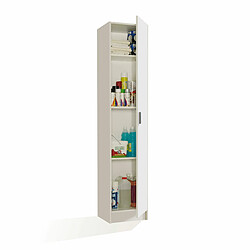 MIRAKEMUEBLE Armoire à 1 porte Use - Blanc Blanc