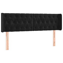 Maison Chic Tête de lit scandinave avec oreilles,meuble de chambre Noir 163x16x78/88 cm Velours -MN64185