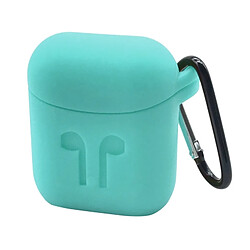 Wewoo Etui Casque / Ecouteurs vert menthe pour Apple AirPods Portable Sans Fil Bluetooth Écouteurs Silicone Boîte de Protection iPhone Anti perte Dropproof Sac de Rangement avec Crochet 