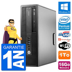 PC HP EliteDesk 800 G2 SFF Intel G4400 RAM 16Go Disque 1To Windows 10 Wifi - Occasion