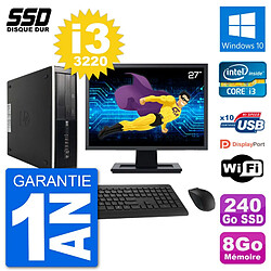 PC HP Compaq Pro 6300 SFF Ecran 27" i3-3220 RAM 8Go SSD 240Go Windows 10 Wifi · Occasion 