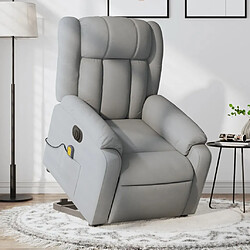 Maison Chic Fauteuil Relax pour salon, Fauteuil inclinable de massage électrique Gris clair Tissu -GKD42239