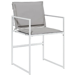 Acheter vidaXL Chaises de jardin avec coussins lot de 4 blanc acier/textilène