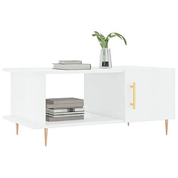 Avis Maison Chic Table basse,Table Console Table d'appoint, Table pour salon Blanc brillant 90x50x40 cm Bois d'ingénierie -MN66787