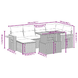 Avis vidaXL Salon de jardin avec coussins 7 pcs gris résine tressée