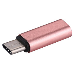 Wewoo Adaptateur or rose pour Samsung Galaxy S8 et S8 + / LG G6 / Huawei P10 P10 Plus / Oneplus 5 / Xiaomi Mi6 Max 2 autres Smartphones Lightning femelle vers USB-C / Type-C mâle coquille métal adaptateur,