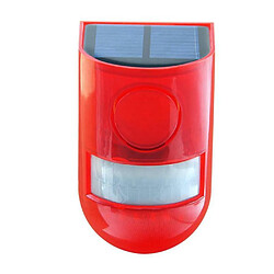 Justgreenbox Lampe rouge d'alarme de capteur de mouvement solaire étanche avec son d'avertissement - 1483834