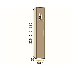 Acheter Inside 75 Armoire angle dressing bibliothèque structure Habana façade Gris Pizzara Laquées hauteur 220 cm