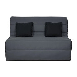 DUNLOPILLO Banquette BZ Dunlopillo - Tissu Gris + 2 coussins noir - L 140 x P 99 x H 98 cm - Made in France - ALICE