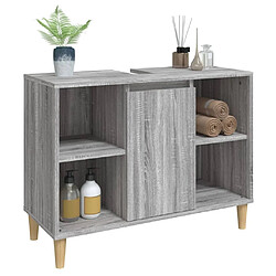 Avis vidaXL Meuble d'évier sonoma gris 80x33x60 cm bois d'ingénierie