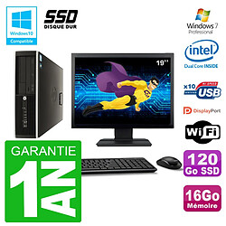 PC HP Compaq 8100 SFF Ecran 19" G6950 RAM 16Go SSD 120Go Graveur DVD Wifi W7 · Occasion 