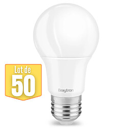 BRAYTRON Lot de 50 ampoules LED A60 9W (Eq. 60W) E27 3000K