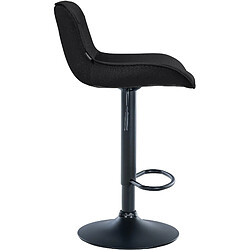 Avis Decoshop26 Lot de 2 tabourets de bar x1 avec coutures décoratives en tissu noir pied en trompette métal noir 10_0004461