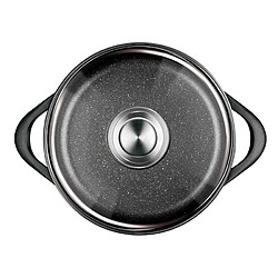 Avis Batterie de Cuisine Induction 6 pièces Aluminium Fonte, 3 Casseroles, Couvercles, , Noir, Smile, MGK-18