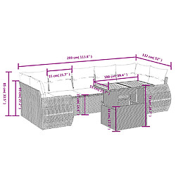 Avis vidaXL Salon de jardin avec coussins 8 pcs beige résine tressée