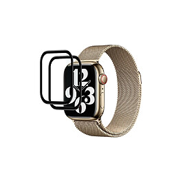 Eko Pack de 2 Protections d'Ecran pour Apple Watch 41mm en Verre Trempé Incurvé Noir transparent 