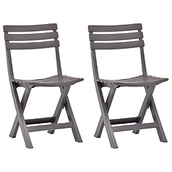 vidaXL Chaises de jardin pliables lot de 2 Plastique Mocha 