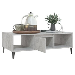 Avis vidaXL Table basse gris béton 103,5x60x35 cm bois d'ingénierie