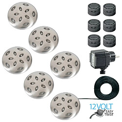 Luxform Spot LED enterré de jardin Thalos 6 pcs 12 V Argenté 87665 