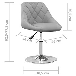 vidaXL Chaises à manger pivotantes lot de 4 Gris clair Velours pas cher