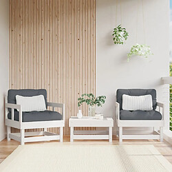 Maison Chic Lot de 2 Chaises de jardin,Fauteuil d'extérieur blanc bois massif de pin -MN36909