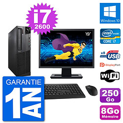 PC Lenovo M92p SFF Ecran 19" Intel i7-2600 RAM 8Go Disque 250Go Windows 10 Wifi - Occasion