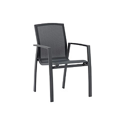 Avis Vente-Unique Lot de 2 fauteuils de jardin empilables en aluminium et textilène - Anthracite - MILLAU de MYLIA