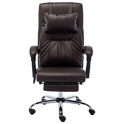 vidaXL Chaise de bureau de massage Marron Similicuir