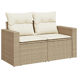 Acheter vidaXL Salon de jardin avec coussins 13 pcs beige résine tressée