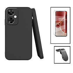 PHONECARE Kit Film Hydrogel Full Cover Avant + Coque Silicone Liquide + Support Magnétique L Safe Driving Voiture pour OnePlus Nord CE3 - Noir