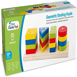 New Classic Toys Geometric Stacking Puzzle, 10500, Multicolore Color pas cher