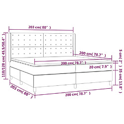 vidaXL Sommier à lattes de lit et matelas Gris clair 200x200cm Velours pas cher